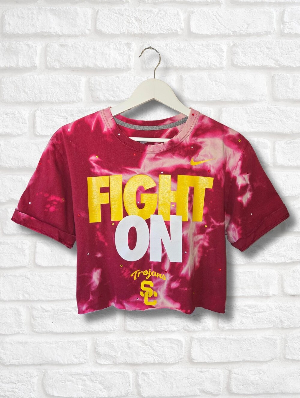 USC Trojans Crop Top W/Rhinestones